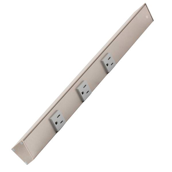 18" 15 amp 120 volt Satin Nickel Under Cabinet Power Strip